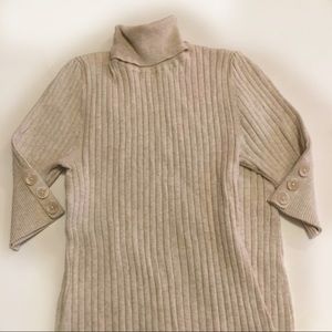 Cream Turtleneck Dress